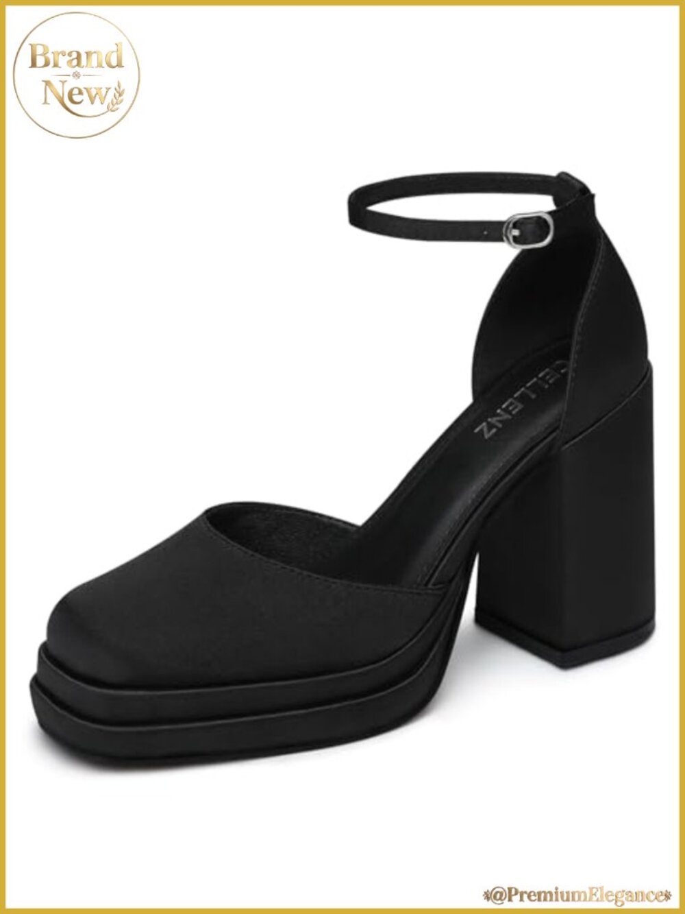Women Chunky High Heel Platform Dress Pumps Comfort Ankle Strap Wedding Party